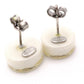 CHANEL Earrings, Metal, Silver, Off-White