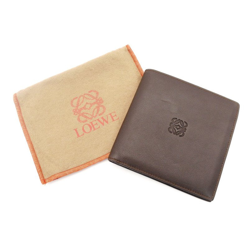 LOEWE Anagram Leather Wallet Brown Mini Wallet Brown Logo 7-4-204