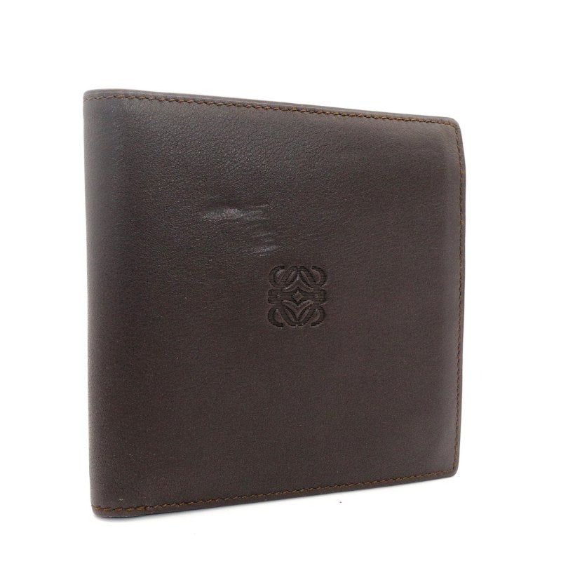 LOEWE Anagram Leather Wallet Brown Mini Wallet Brown Logo 7-4-204