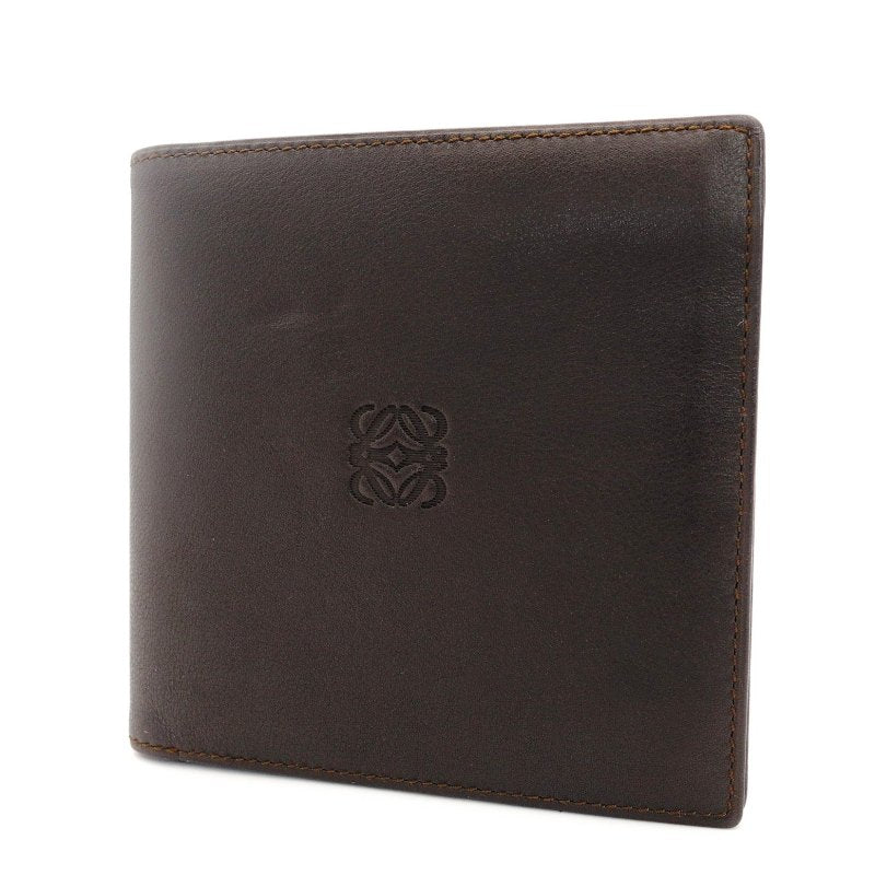 LOEWE Anagram Leather Wallet Brown Mini Wallet Brown Logo 7-4-204
