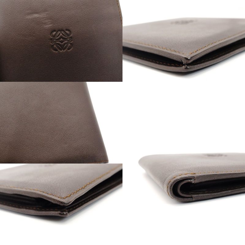 LOEWE Anagram Leather Wallet Brown Mini Wallet Brown Logo 7-4-204