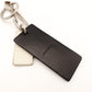 Céline Logo Key Holder Leather Black White Silver Hardware Key Charm 7-5-756