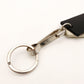 Céline Logo Key Holder Leather Black White Silver Hardware Key Charm 7-5-756