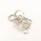 LOEWE Anagram Keyring Key Charm Silver Logo 7-5-863