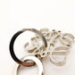 LOEWE Anagram Keyring Key Charm Silver Logo 7-5-863