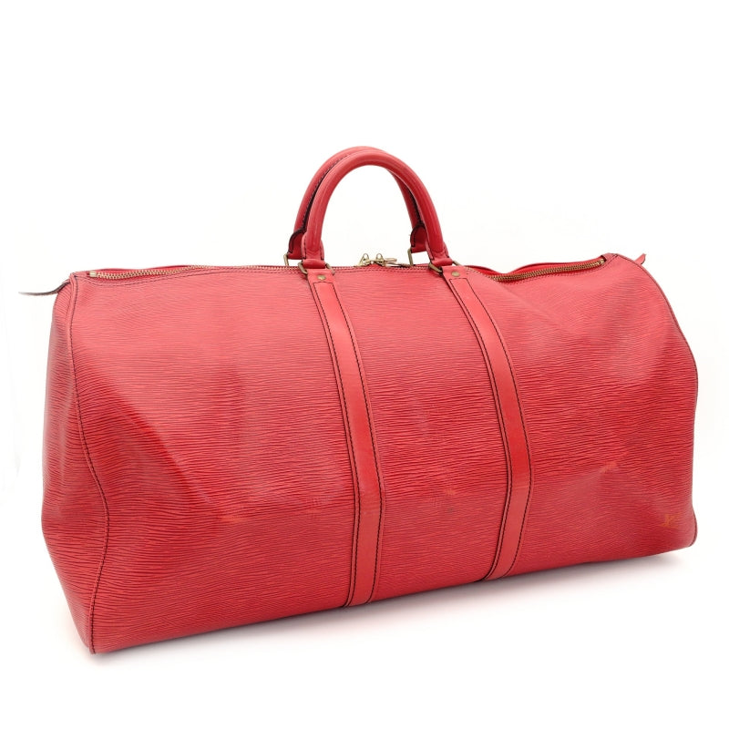 LOUIS VUITTON Épi Keyport 55 Castilian Red Leather Boston Bag Red