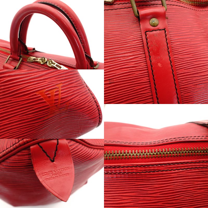 LOUIS VUITTON Épi Keyport 55 Castilian Red Leather Boston Bag Red