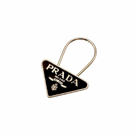PRADA Key Charm Key Holder Black × Silver Logo 7-6-515