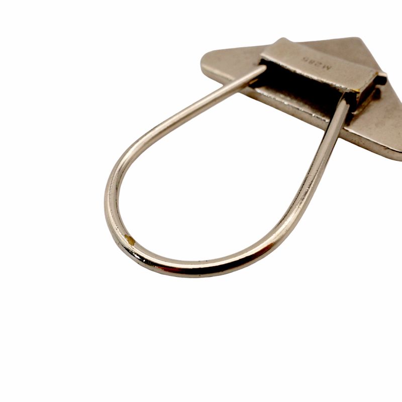 PRADA Key Charm Key Holder Black × Silver Logo 7-6-515