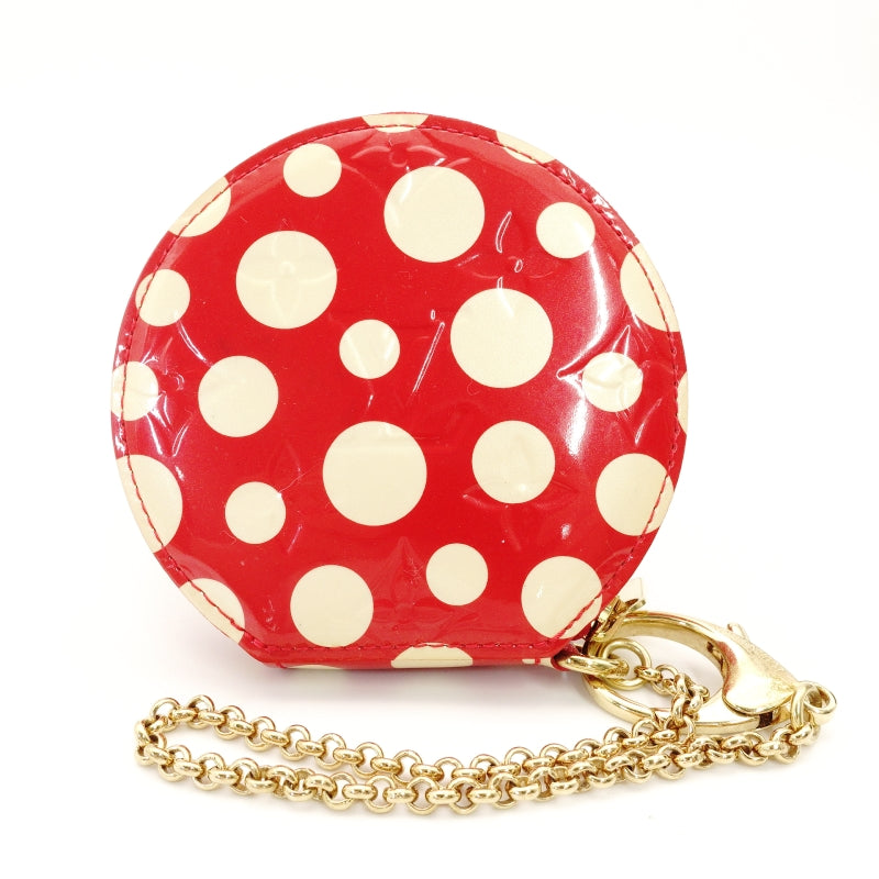 LOUIS VUITTON Yayoi Kusama Portemonnaie Chapeau Coin Case Red Patent Leather 7-6-558