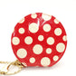 LOUIS VUITTON Yayoi Kusama Portemonnaie Chapeau Coin Case Red Patent Leather 7-6-558