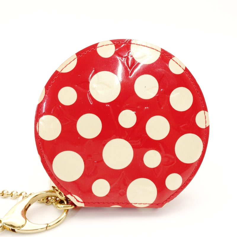 LOUIS VUITTON Yayoi Kusama Portemonnaie Chapeau Coin Case Red Patent Leather 7-6-558
