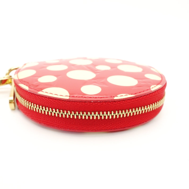 LOUIS VUITTON Yayoi Kusama Portemonnaie Chapeau Coin Case Red Patent Leather 7-6-558