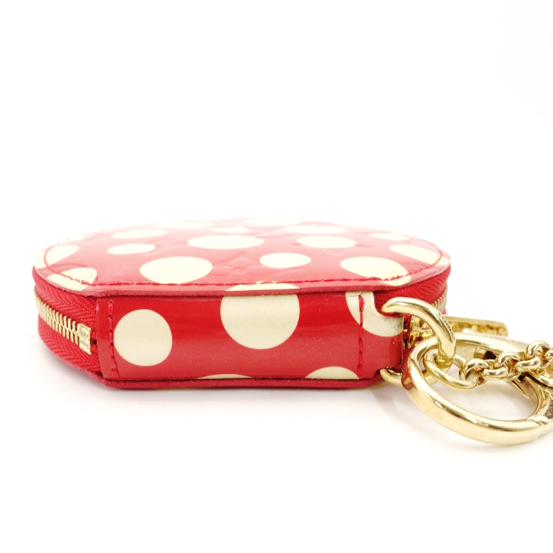 LOUIS VUITTON Yayoi Kusama Portemonnaie Chapeau Coin Case Red Patent Leather 7-6-558