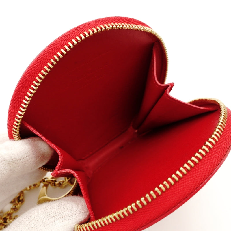 LOUIS VUITTON Yayoi Kusama Portemonnaie Chapeau Coin Case Red Patent Leather 7-6-558