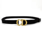 Christian Dior Belt Black Nylon CD Logo Black Unisex Gold Hardware 7-6-649