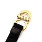 Christian Dior Belt Black Nylon CD Logo Black Unisex Gold Hardware 7-6-649