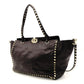 Valentino Garavani Rock Stud 2-Way Handbag Black Leather Black 7-7-1023