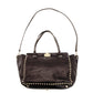 Valentino Garavani Rock Stud 2-Way Handbag Black Leather Black 7-7-1023