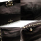 Valentino Garavani Rock Stud 2-Way Handbag Black Leather Black 7-7-1023