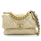 CHANEL 19 Large Shoulder Bag Lambskin Beige 28 Series Chain Shoulder 7-7-1111