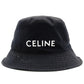 Celine Bucket Hat Black Canvas Black Size L Logo 7-7-1162