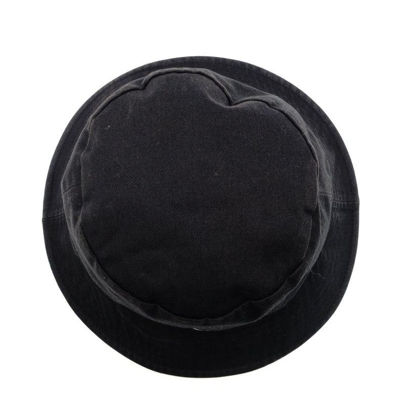 Celine Bucket Hat Black Canvas Black Size L Logo 7-7-1162