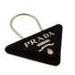 PRADA Key Charm Saffiano Charm Key Holder Leather Black × Silver Logo 7-7-1168