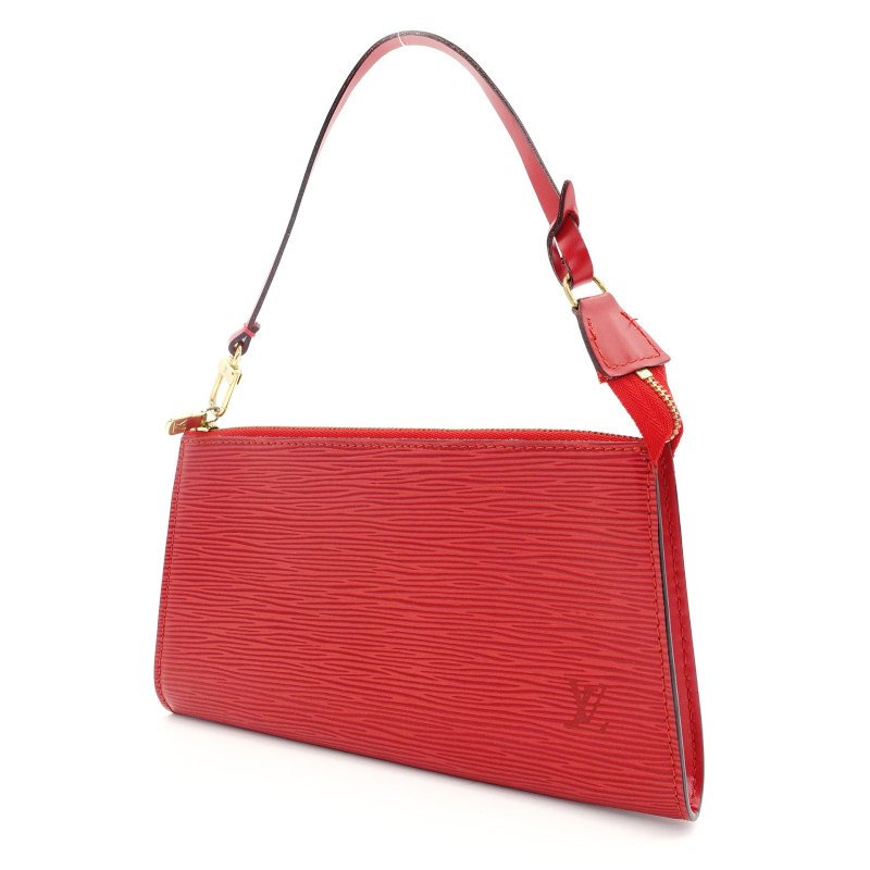 LOUIS VUITTON Epi Leather Accessory Pouch Red Leather Red Shoulder 7-7-183