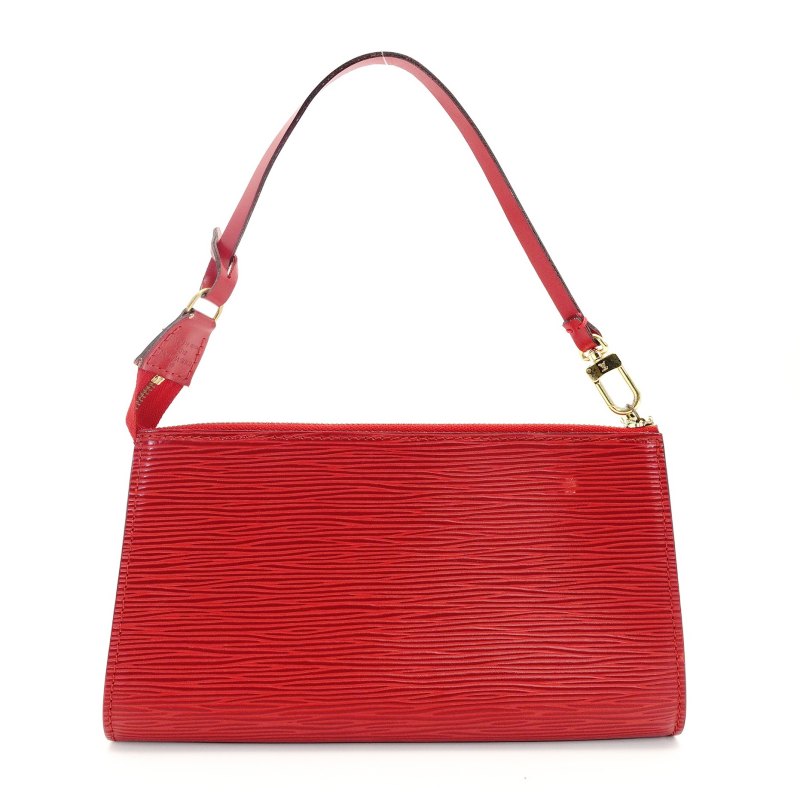 LOUIS VUITTON Epi Leather Accessory Pouch Red Leather Red Shoulder 7-7-183