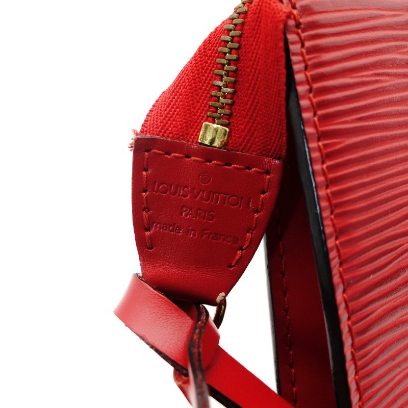 LOUIS VUITTON Epi Leather Accessory Pouch Red Leather Red Shoulder 7-7-183