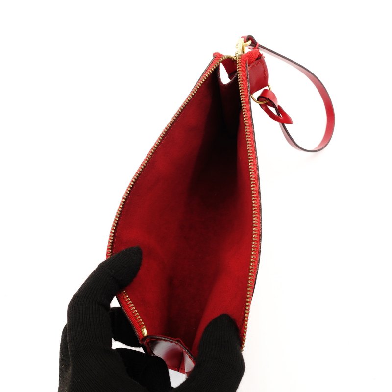 LOUIS VUITTON Epi Leather Accessory Pouch Red Leather Red Shoulder 7-7-183