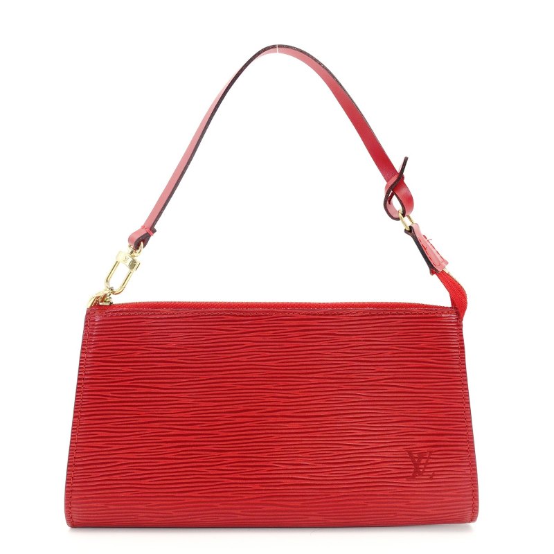 LOUIS VUITTON Epi Leather Accessory Pouch Red Leather Red Shoulder 7-7-183