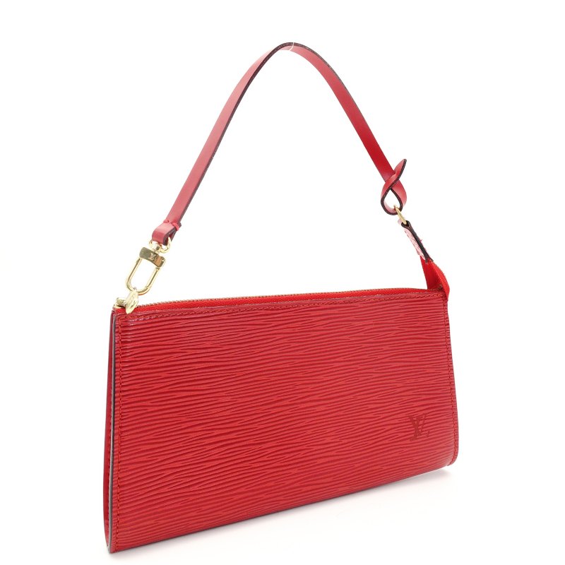 LOUIS VUITTON Epi Leather Accessory Pouch Red Leather Red Shoulder 7-7-183