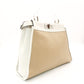 FENDI Peekaboo Handbag Beige × White Leather 2-Way Shoulder 7-7-307