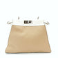 FENDI Peekaboo Handbag Beige × White Leather 2-Way Shoulder 7-7-307