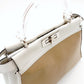 FENDI Peekaboo Handbag Beige × White Leather 2-Way Shoulder 7-7-307