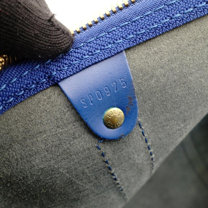 LOUIS VUITTON Epi Key Pouch 55 Blue Leather Boston Bag Blue Travel 7-7-355