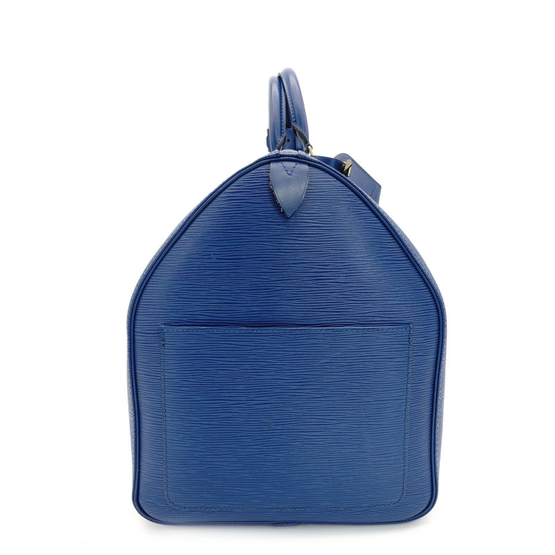 LOUIS VUITTON Epi Key Pouch 55 Blue Leather Boston Bag Blue Travel 7-7-355