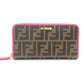 FENDI Long Wallet Zucca Brown × Pink PVC Leather Wallet 7-7-380