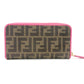 FENDI Long Wallet Zucca Brown × Pink PVC Leather Wallet 7-7-380