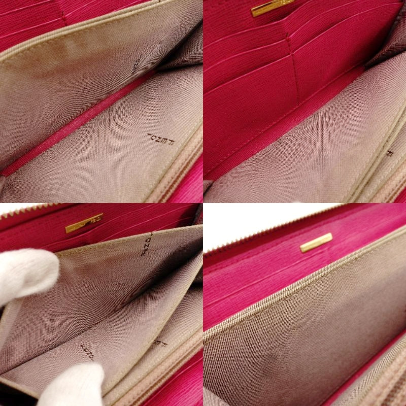FENDI Long Wallet Zucca Brown × Pink PVC Leather Wallet 7-7-380