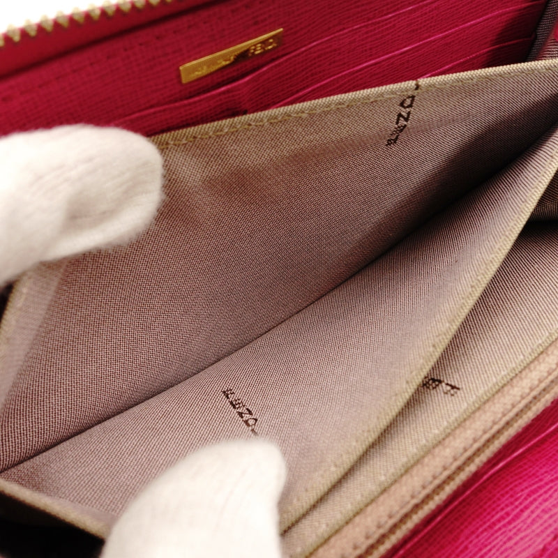 FENDI Long Wallet Zucca Brown × Pink PVC Leather Wallet 7-7-380