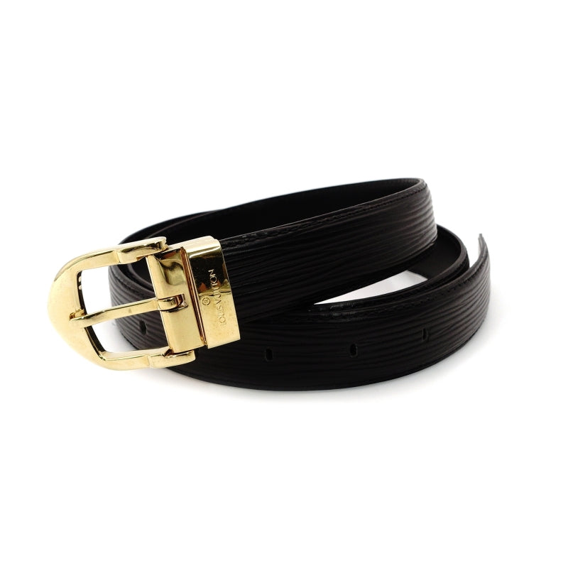 LOUIS VUITTON Epi Men's Belt Gold Hardware Leather Size 85 Black Business 7-7-559