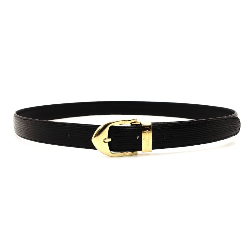 LOUIS VUITTON Epi Men's Belt Gold Hardware Leather Size 85 Black Business 7-7-559