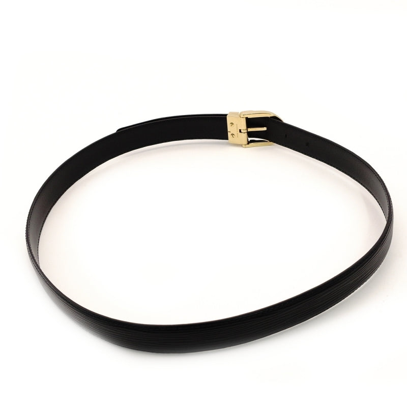 LOUIS VUITTON Epi Men's Belt Gold Hardware Leather Size 85 Black Business 7-7-559