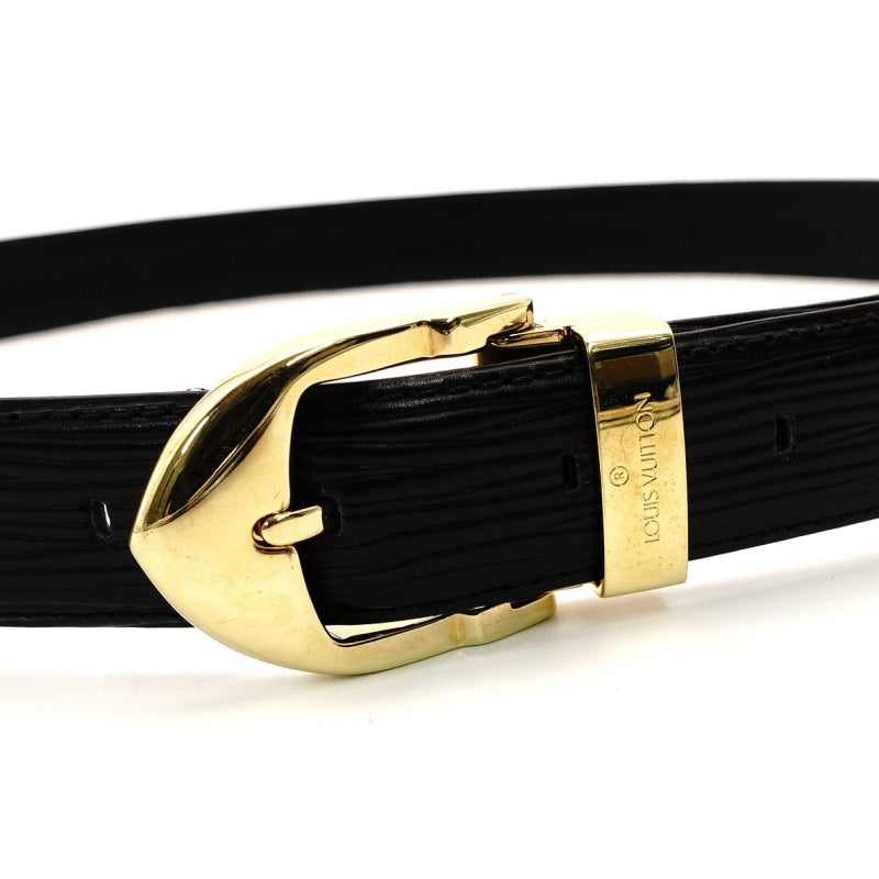 LOUIS VUITTON Epi Men's Belt Gold Hardware Leather Size 85 Black Business 7-7-559