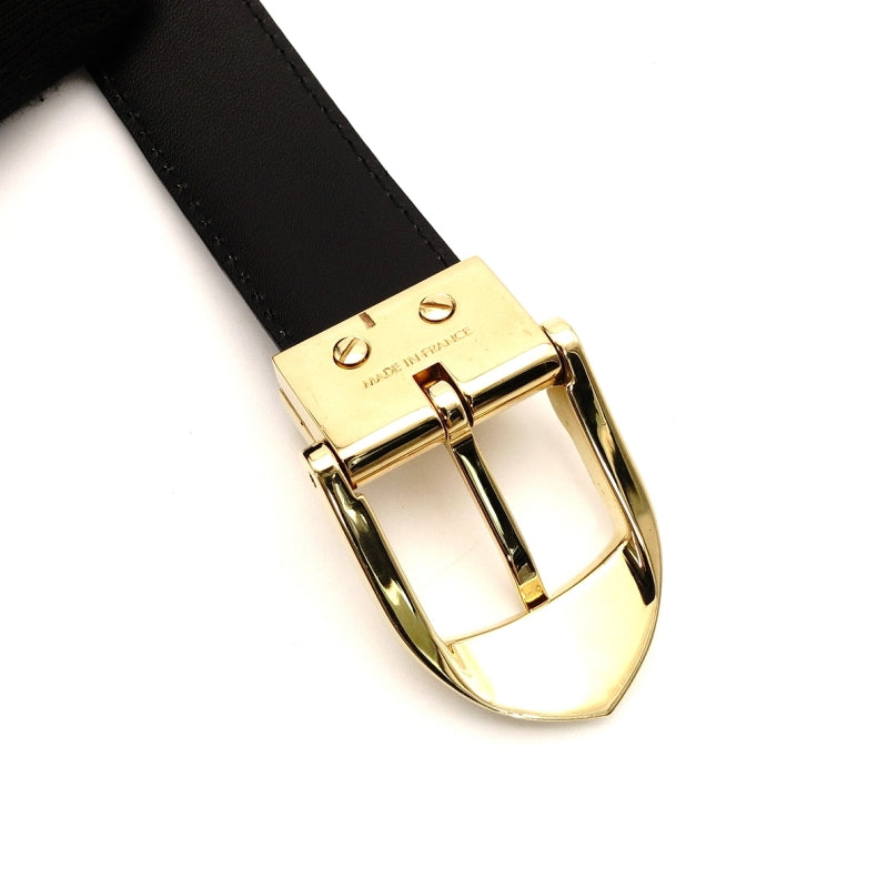 LOUIS VUITTON Epi Men's Belt Gold Hardware Leather Size 85 Black Business 7-7-559