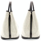 HERMES Garden Party TPM Canvas Leather Twill Ash Beige × Black □I Stamped Handbag 7-7-826