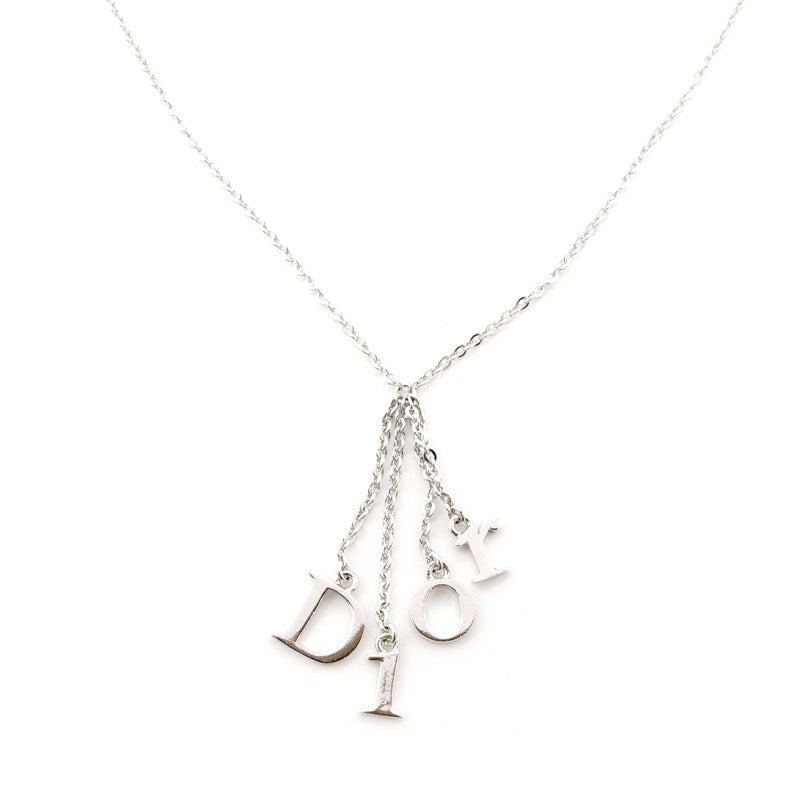 Dior Necklace, Metal, Silver, Logo